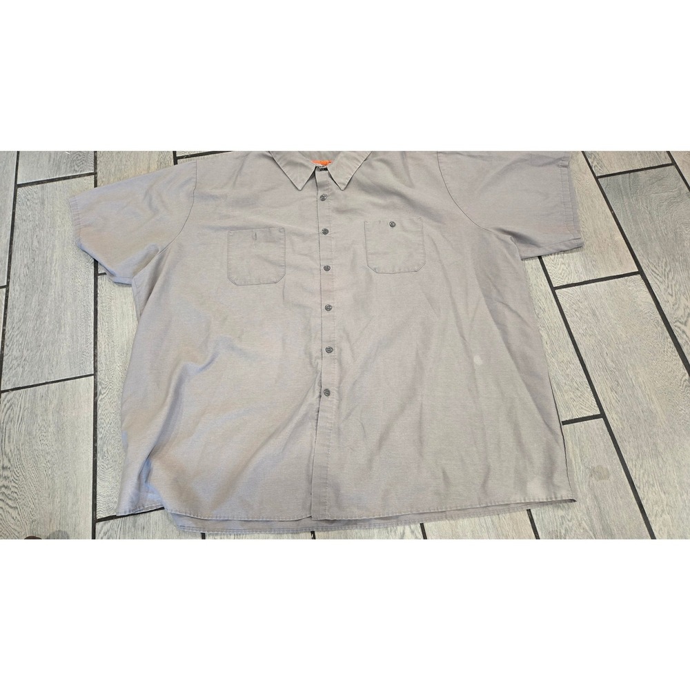 Red Kap Mens 6XL Gray Short Sleeve Industrial Work Shirt SP24GS Button Down